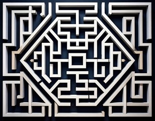 Intricate Geometric Maze Pattern