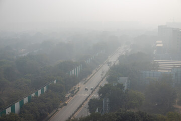 The pollution in Delhi high angle