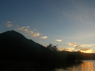 sunset over the lake