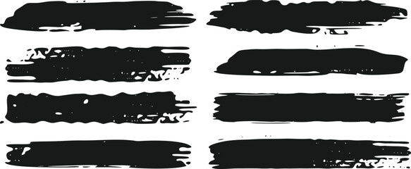 Set of Grunge Brush Strokes of grunge black paint, ink brush strokes. Brushes, lines, brush, strokes, grunge, dirty, backdrop. Grunge backgrounds set - stock vector.