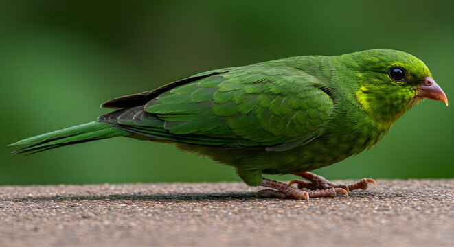 green parrot on a branch