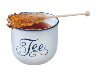 Schwarzer Tee mit Kandis Hintergrund transparent PNG cut out