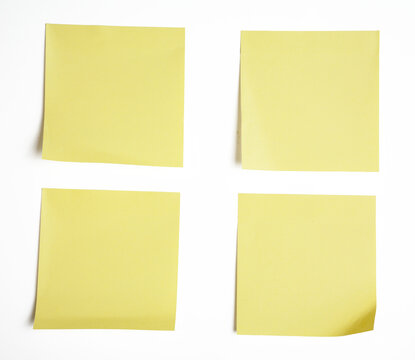 The Post-it notes for writing messages isolate on white - Powered by Adobe