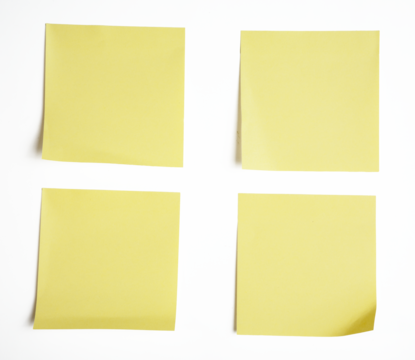 The Post-it notes for writing messages isolate on white