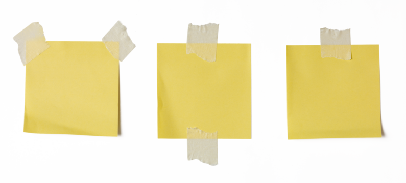 The Post-it notes for writing messages isolate on white