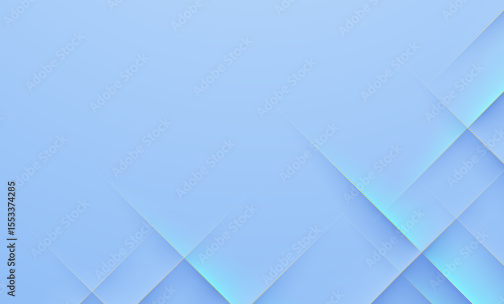 Poster abstract blue background with lines and origami style design