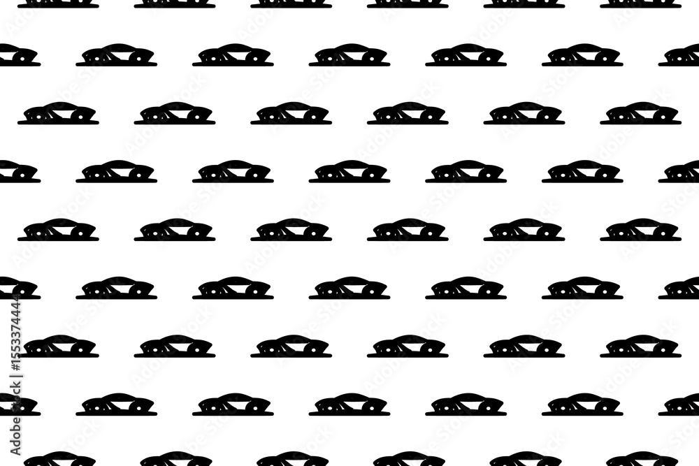 Poster seamless pattern completely filled with outlines of future car symbols. elements are evenly spaced. 