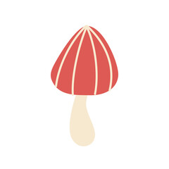 Cute mushroom. Forest amanita fly agaric vector illustration.