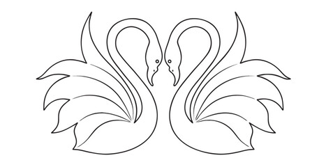 Black Swan line art