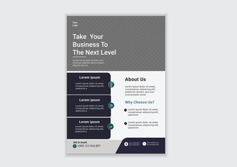 Corporate business cover and back page a4 flyer design template for print