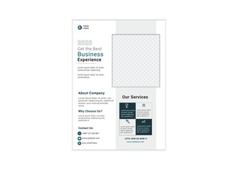 Corporate business cover and back page a4 flyer design template for print