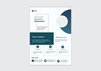 Corporate business cover and back page a4 flyer design template for print