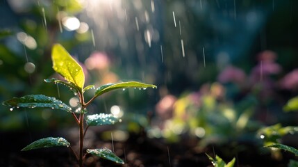 New growth in rain