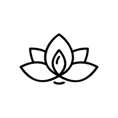 Simple line art lotus flower icon design