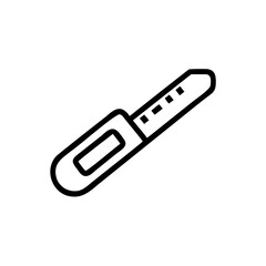 Line art illustration of a digital thermometer