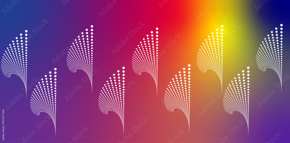 Aufkleber abstract gradient background with multiple white fan like shapes in a repeating pattern design eleme