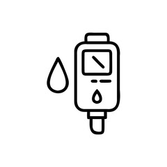 Blood glucose meter icon line art illustration