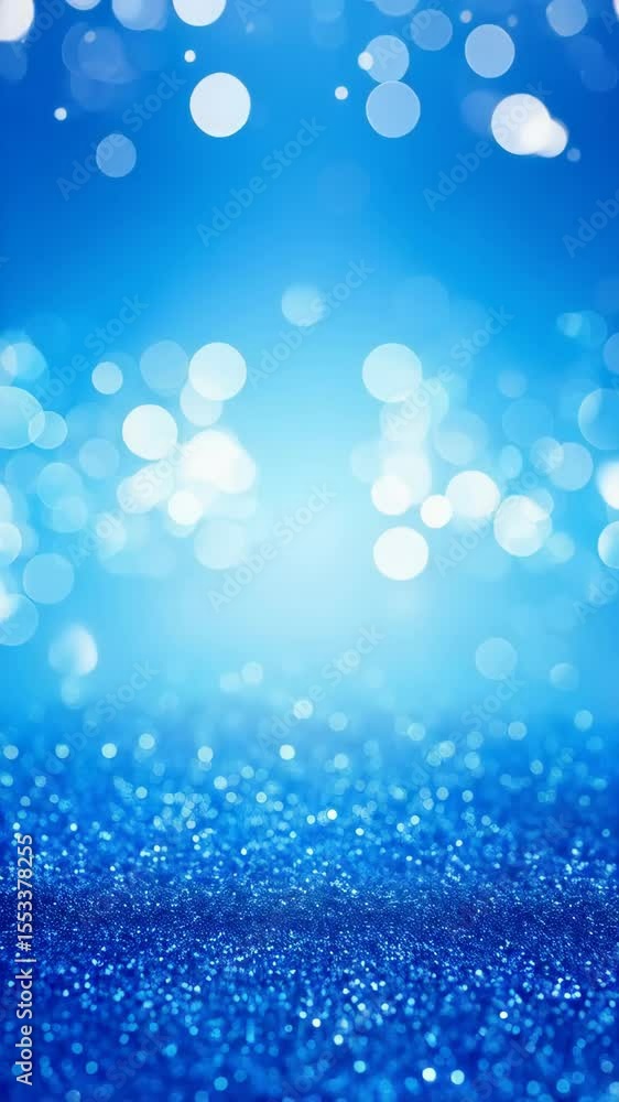 Poster glittering blue background with sparkling light bokeh effect perfect for festive occasions