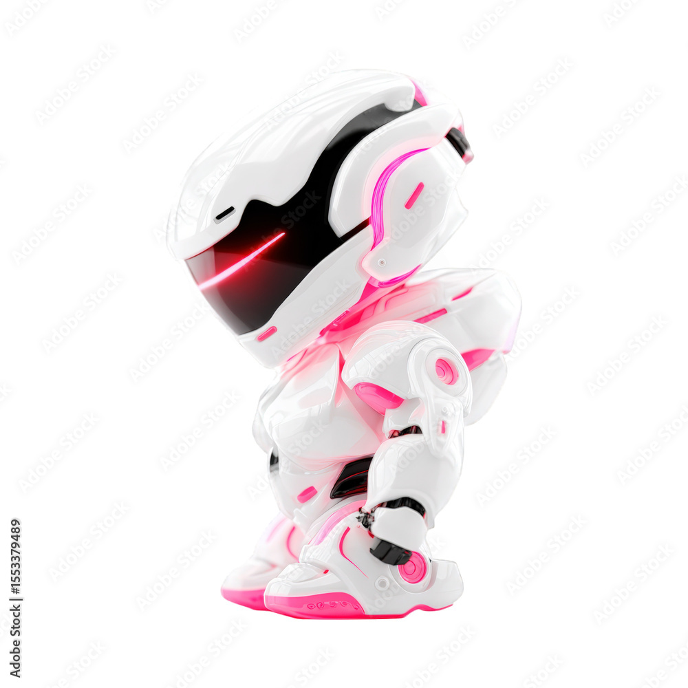 Poster hightech futuristic robot isolated on transparent background ai