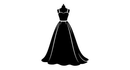 Elegant Black Ball Gown on a Mannequin Silhouette Classic Formal Evening Wear for Special Occasions and Galas