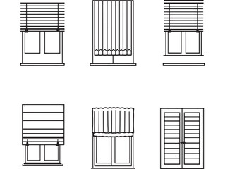 clean and clear window blinds line art graphic