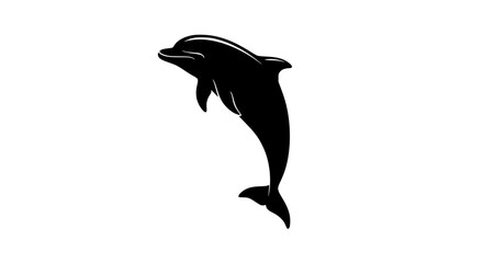 A Majestic Silhouette of a Dolphin Leaping Gracefully Out of the Ocean Water a Symbol of Freedom and Joyful Movement Through the Seas