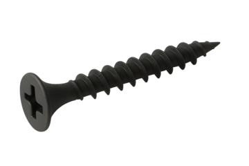 Dark drywall screw isolated on transparent background