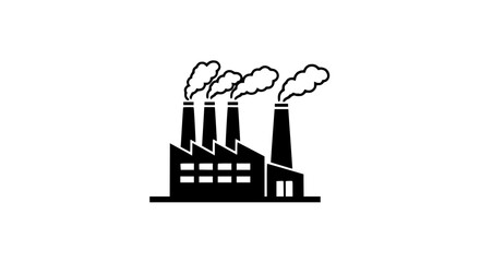 Industrial factory with smoke billowing from multiple chimneys representing manufacturing and production processes in a modern industrial landscape