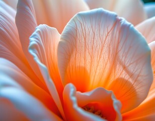 this image features a macro shot of delicate flower petals, the petals are the primary subject, filling most of the frame with soft, elegant curves