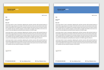 Clean corporate letterhead template design, Modern letterheads design template, Professional company letterheads layout for business and project.