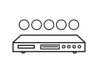 Clean DVD player vector line art graphic