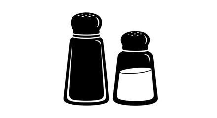 A pair of iconic kitchen essential seasoning shakers for dispensing granular condiments such as salt and pepper