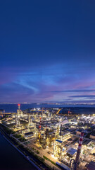 Night View of Industrial Complex