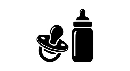 Baby Feeding Essentials Including a Soothing Pacifier and Nourishing Baby Bottle symbolizing Childcare and Infant Care for New Parents and Their Little Ones