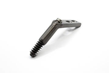 A dynamic hip screw (DHS) on the white background, also known as a sliding hip screw, is an...