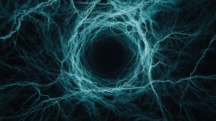 Abstract Electric Energy Flow in Dark Background with Blue Light