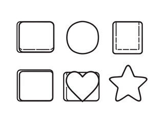 Clean outline drawing of rectangular bath mat for decor