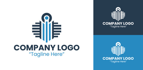 Modern and Abstract Logo Designs for Creative Agencies in Light Blue and Dark Blue