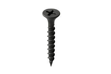 Dark screw isolated on transparent background.