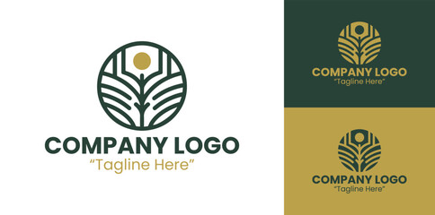 Creative and Unique Company Logo for Business Branding and Corporate Identity in Brown and Dark Green