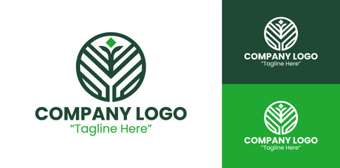 Creative and Minimalist Company Logo Design for Business Branding in Green
