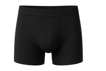 Black boxer briefs isolated on transparent background