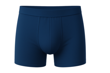 Dark blue boxer briefs isolated on transparent background