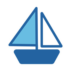 シンプルなヨットのアイコン（カラー）