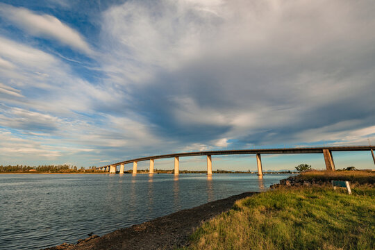 The Stockton Bridge crossing the Hunter River in Newcastle