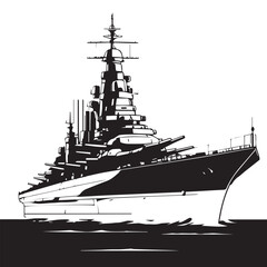 Military Warship Icon Illustration