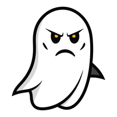 Angry Ghost Emoji, Spooky Halloween Ghost Vector