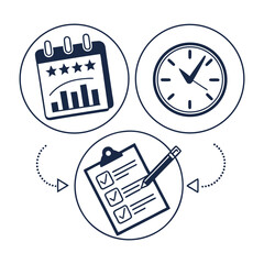 "Modern Business Icons Pack – Calendar, Review, Chart and Office Symbol Vector Set"

