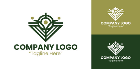 Minimalist and Sleek Company Logo for Professional Business Branding in Gold and Dark Green