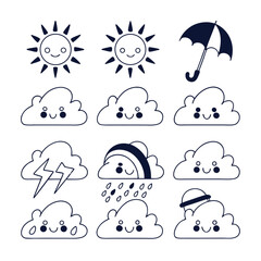 "Modern Pastel Weather Icons – Soft Vector Collection of 21 Minimal Climate Illustrations"

